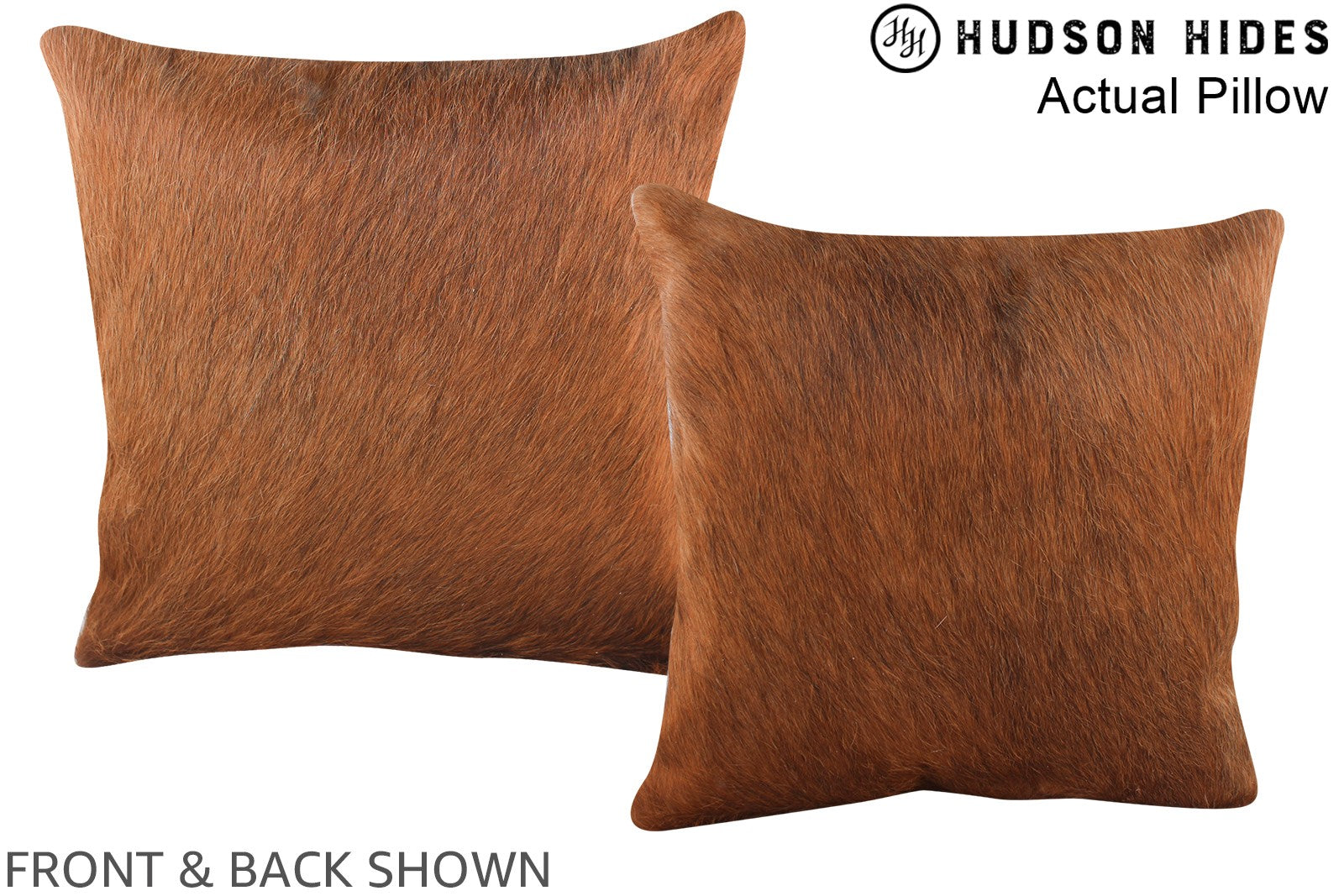 Solid Brown Cowhide Pillow #A13373