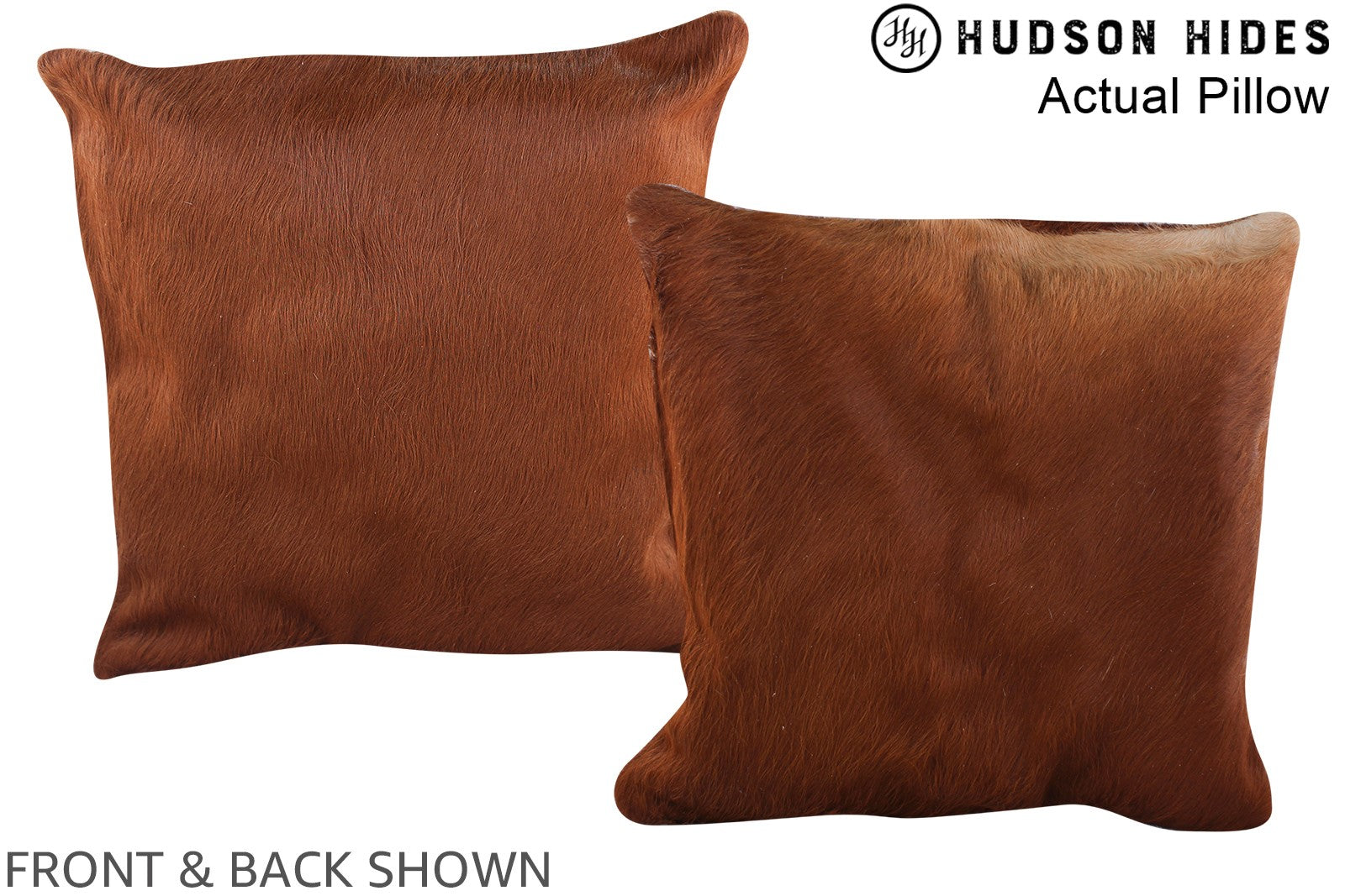 Solid Brown Cowhide Pillow #A13379