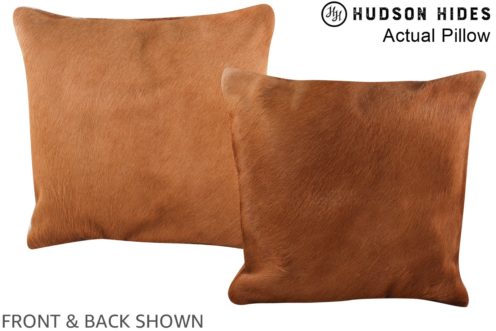 Solid Brown Cowhide Pillow #A13393