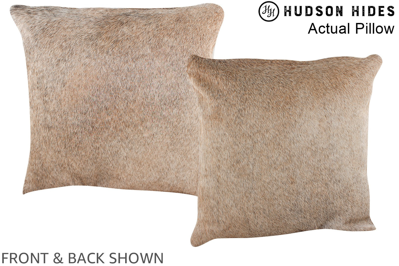 Grey with Beige Cowhide Pillow #A13408