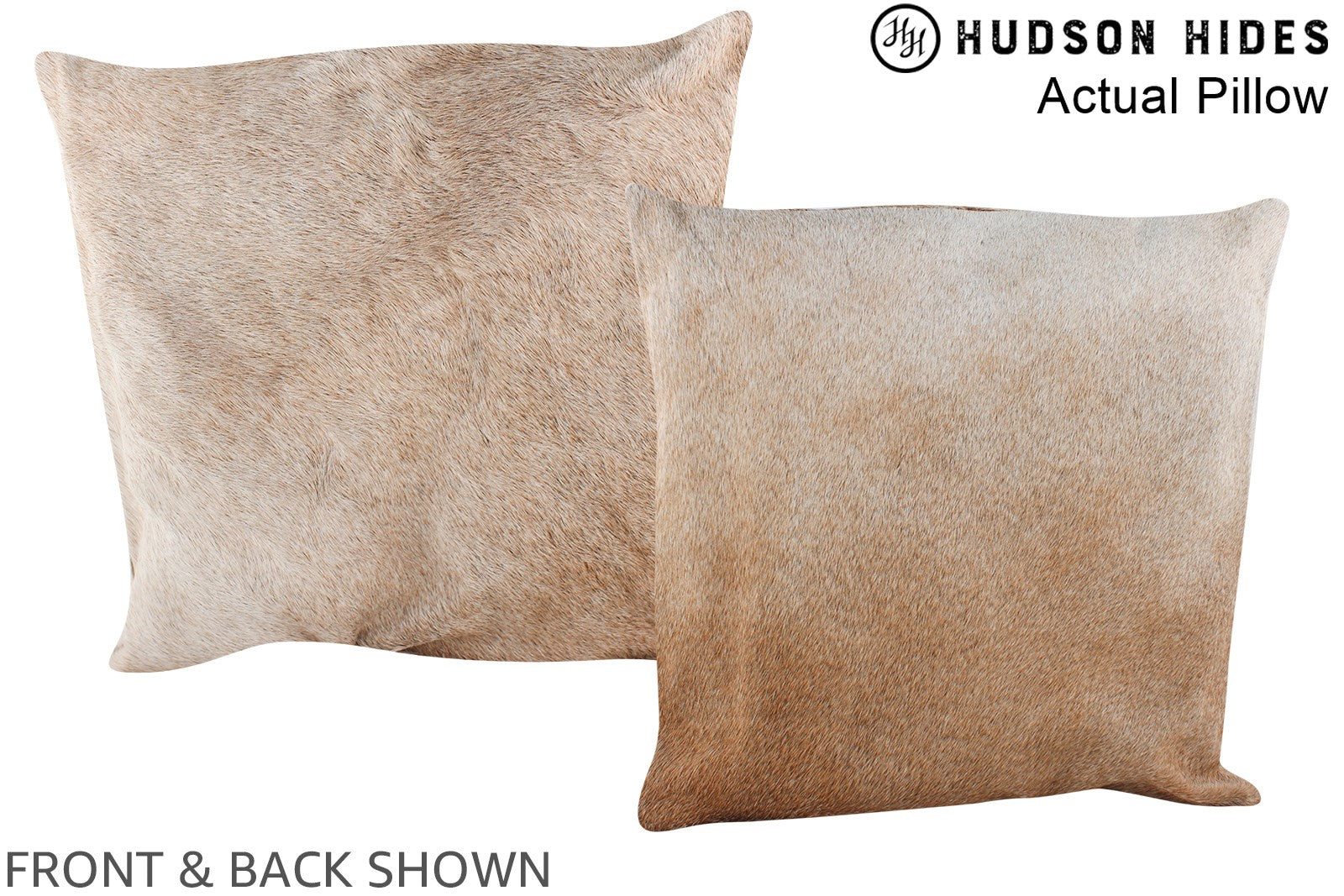 Grey with Beige Cowhide Pillow #A13409