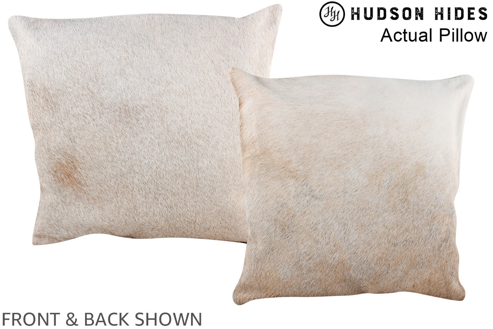 Grey with Beige Cowhide Pillow #A13426