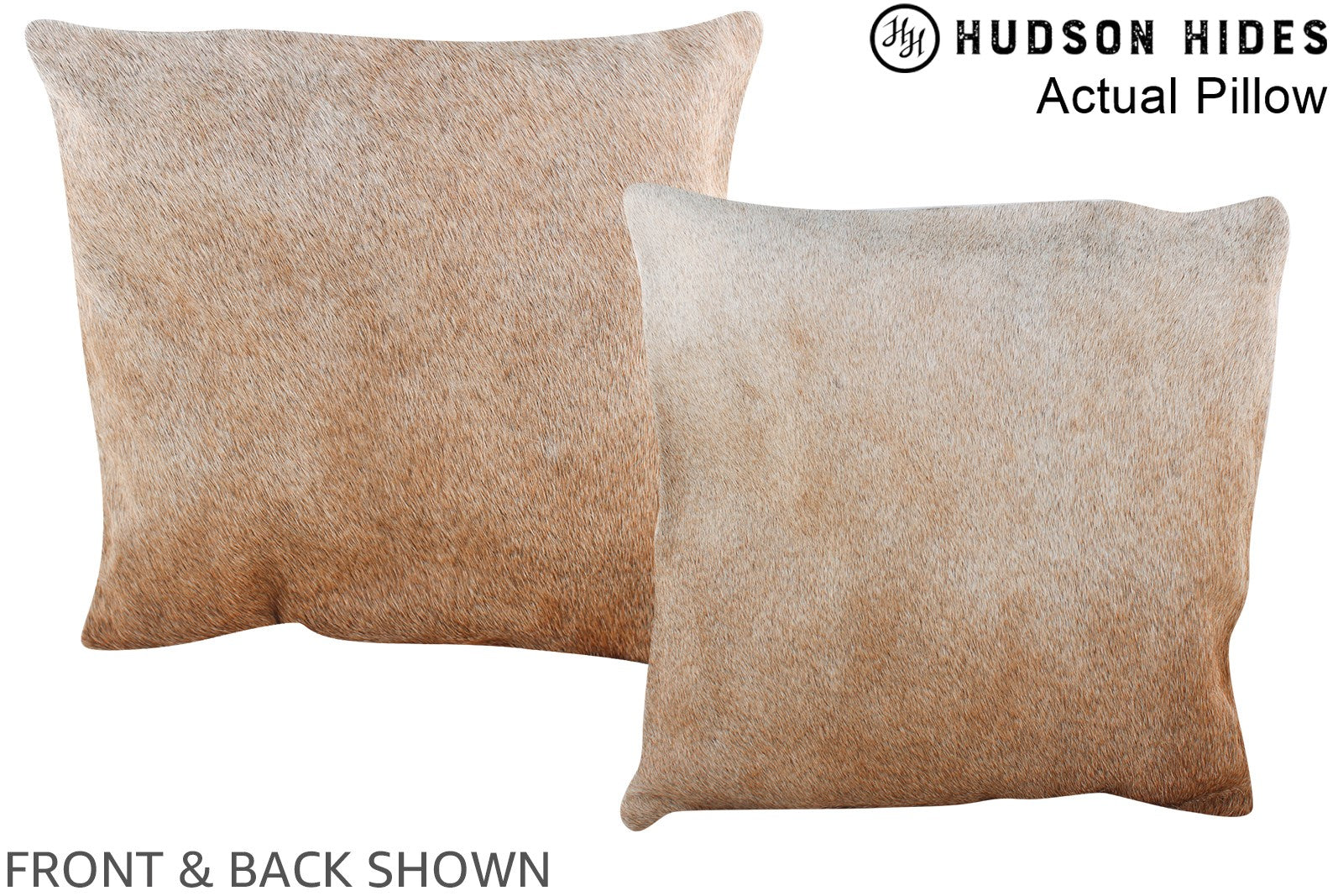 Grey with Beige Cowhide Pillow #A13431