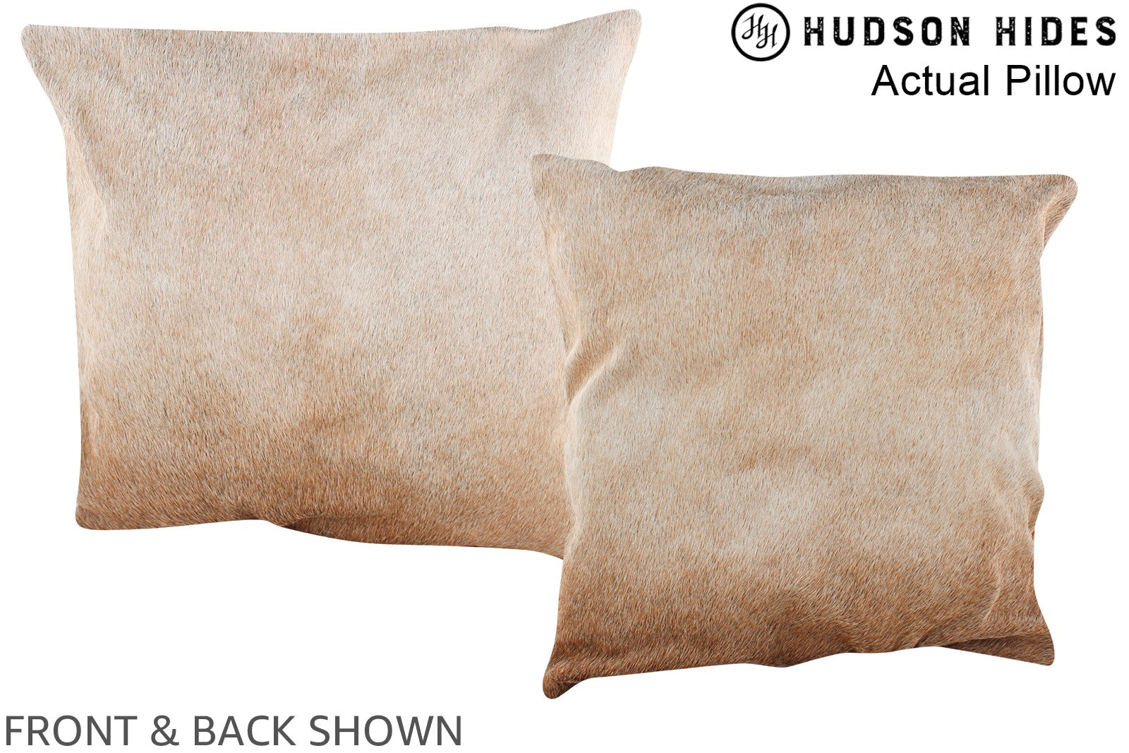 Grey with Beige Cowhide Pillow #A13434