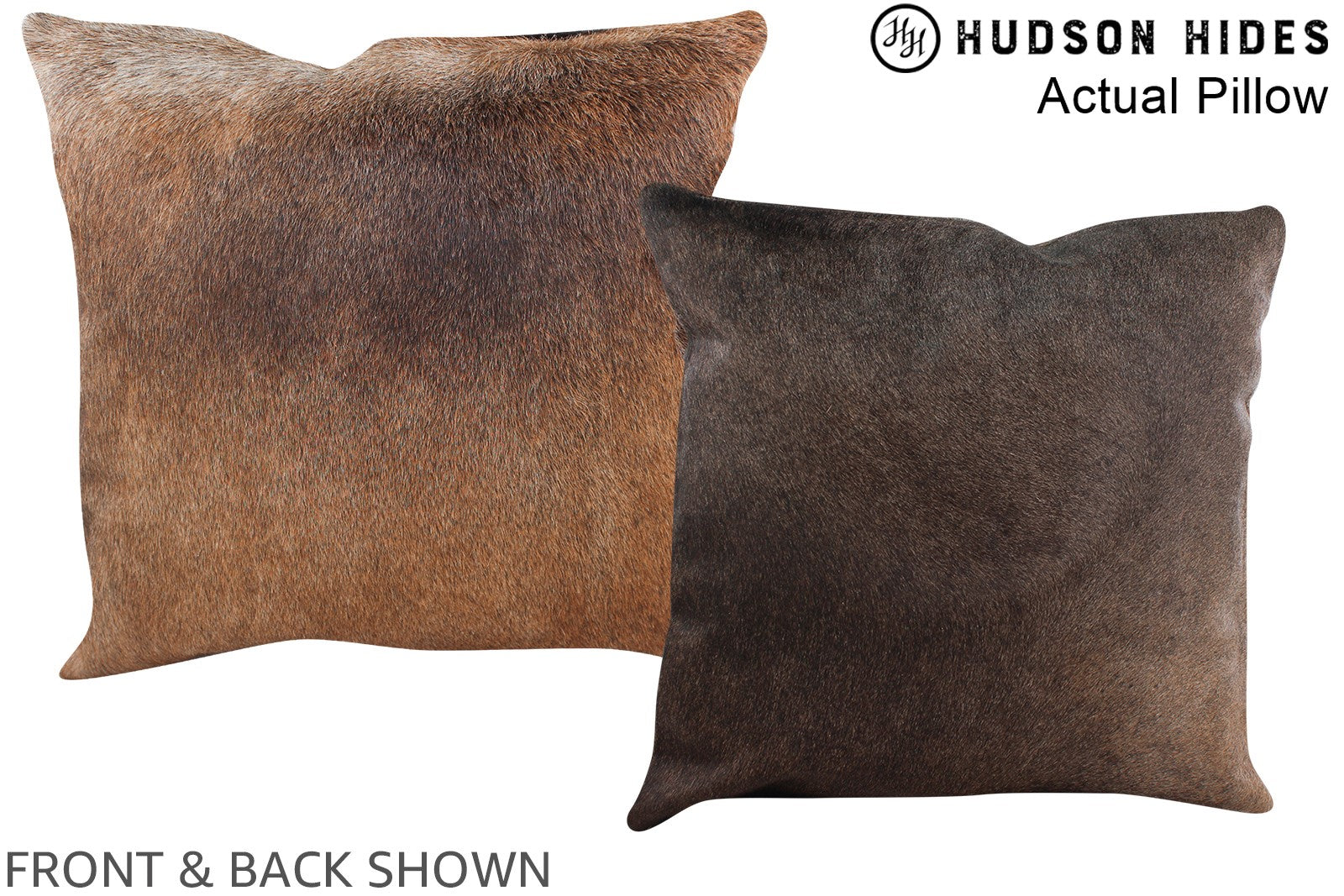 Grey with Beige Cowhide Pillow #A13441