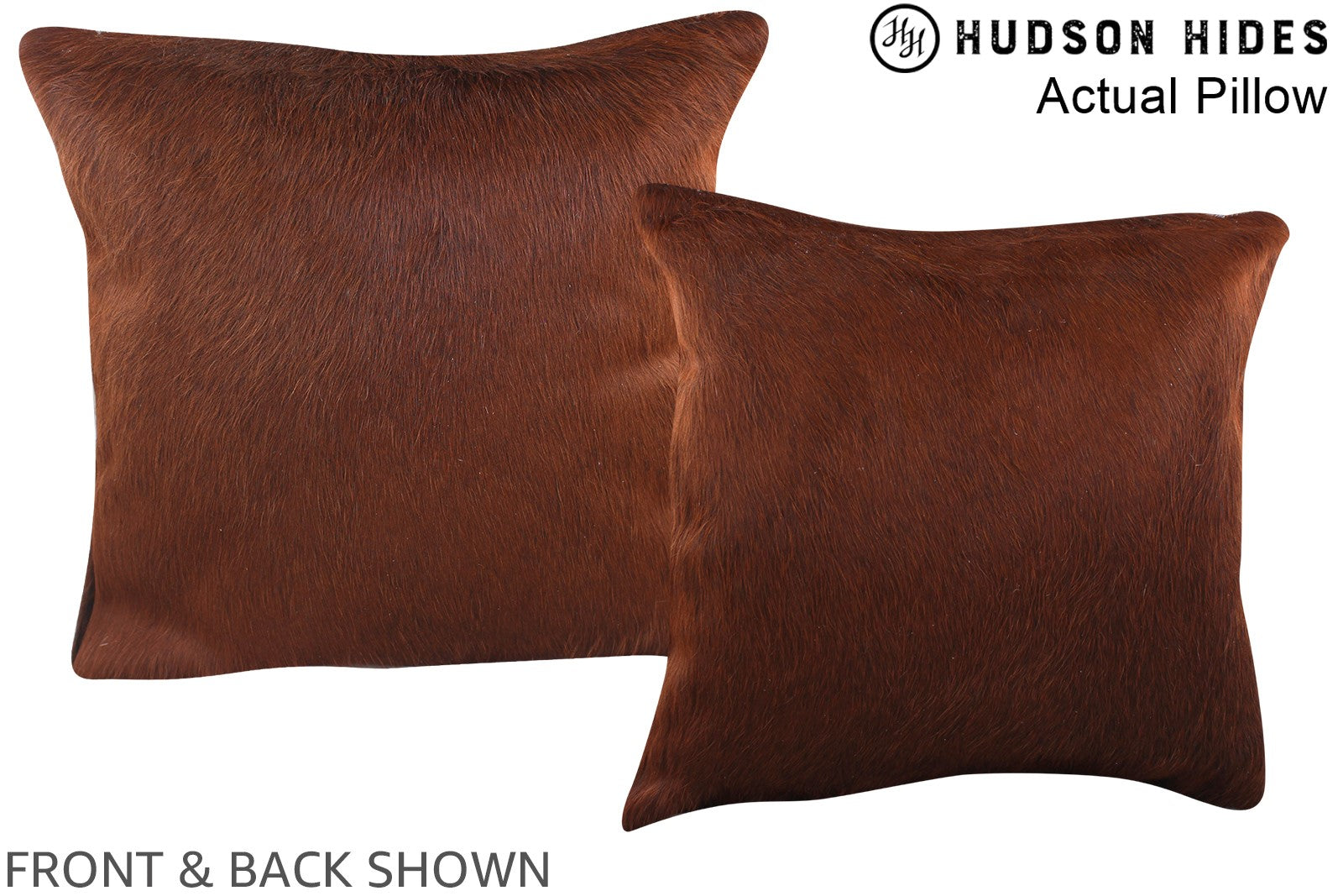 Solid Brown Cowhide Pillow #A13442