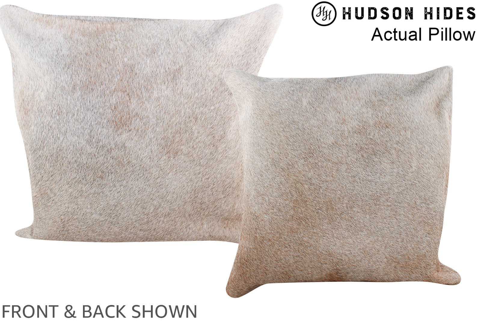 Grey with Beige Cowhide Pillow #A13520