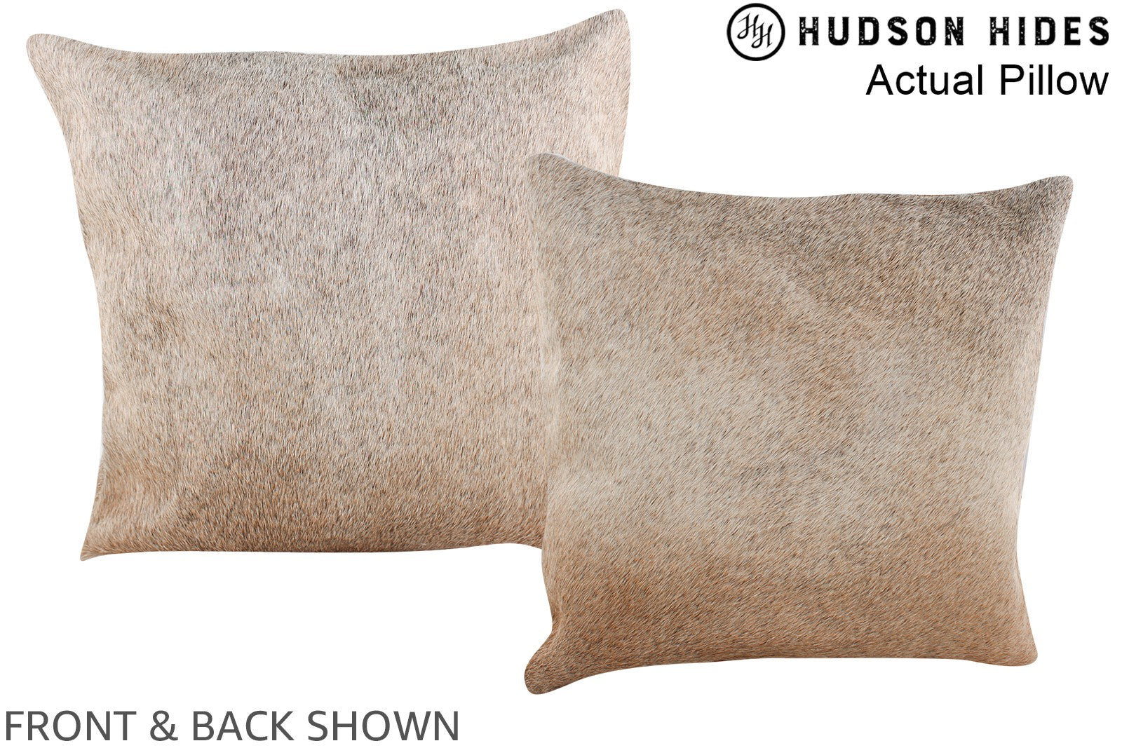 Grey with Beige Cowhide Pillow #A13521