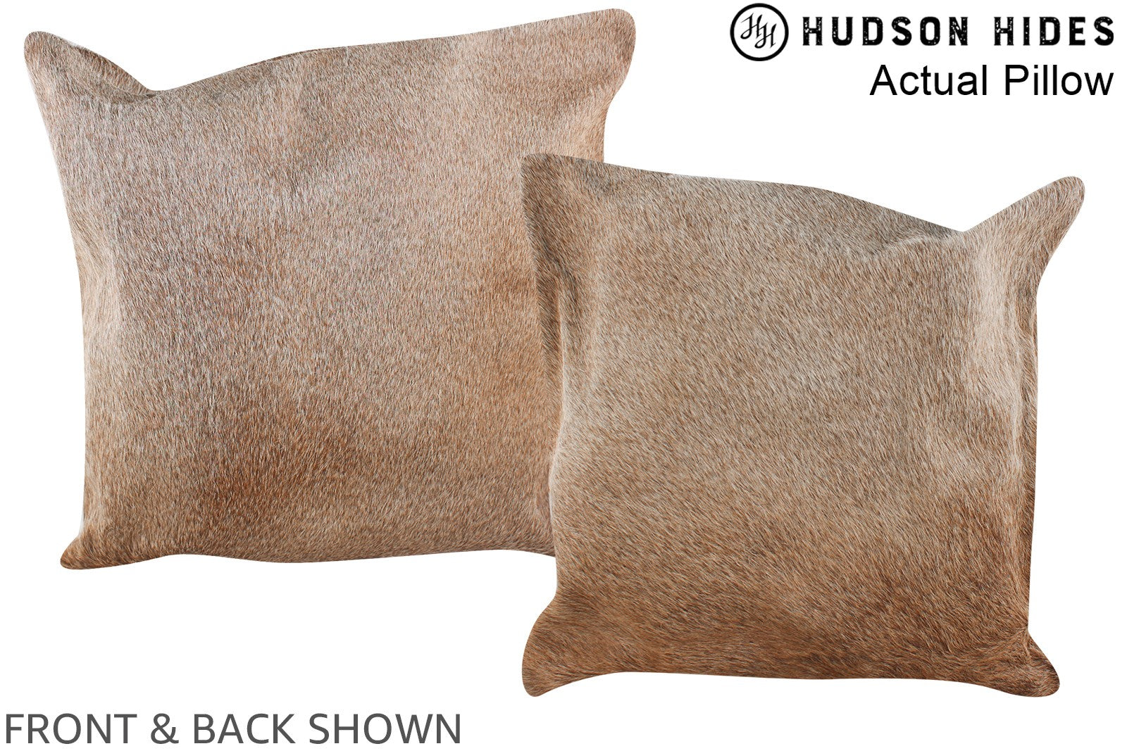 Grey with Beige Cowhide Pillow #A13523