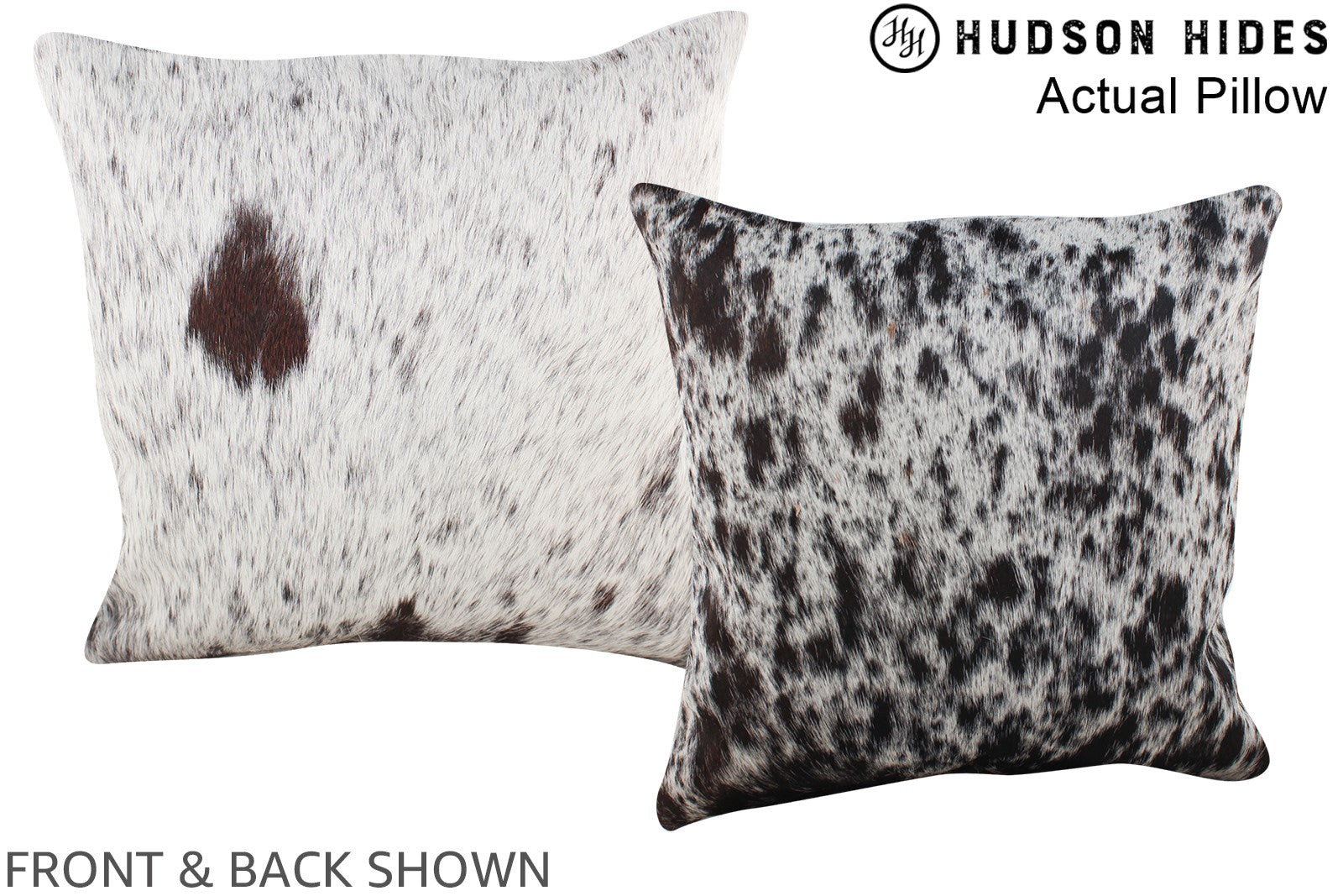 Salt and Pepper Black Cowhide Pillow #A13541