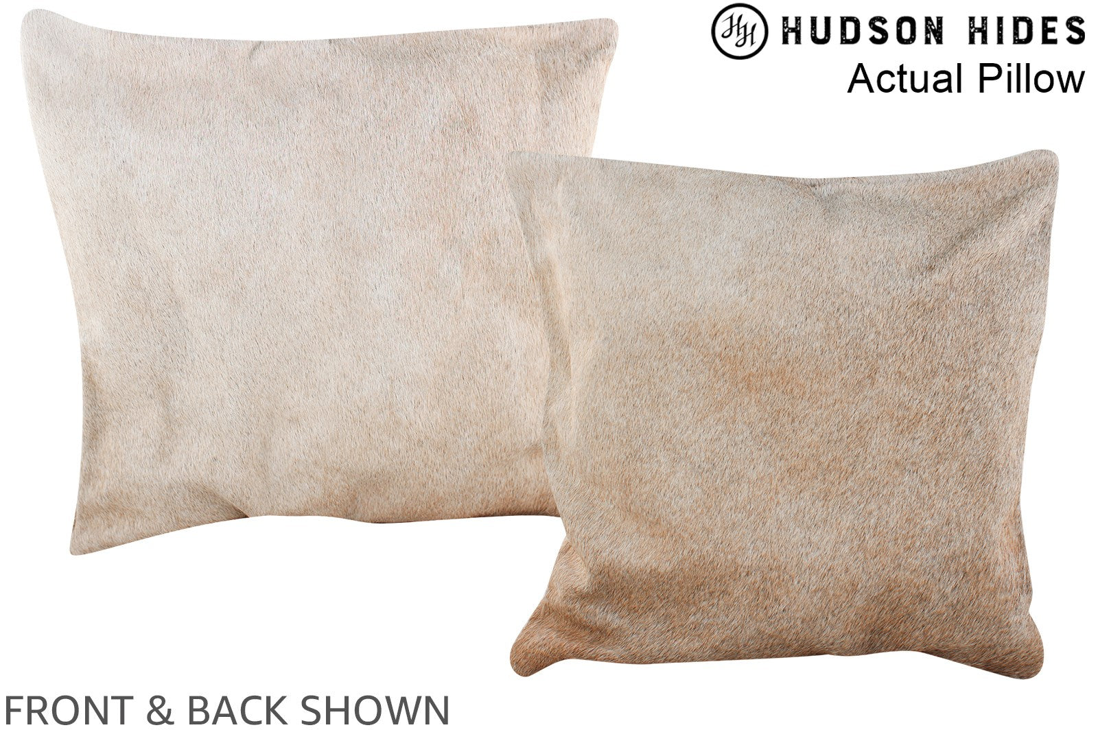 Grey with Beige Cowhide Pillow #A13548