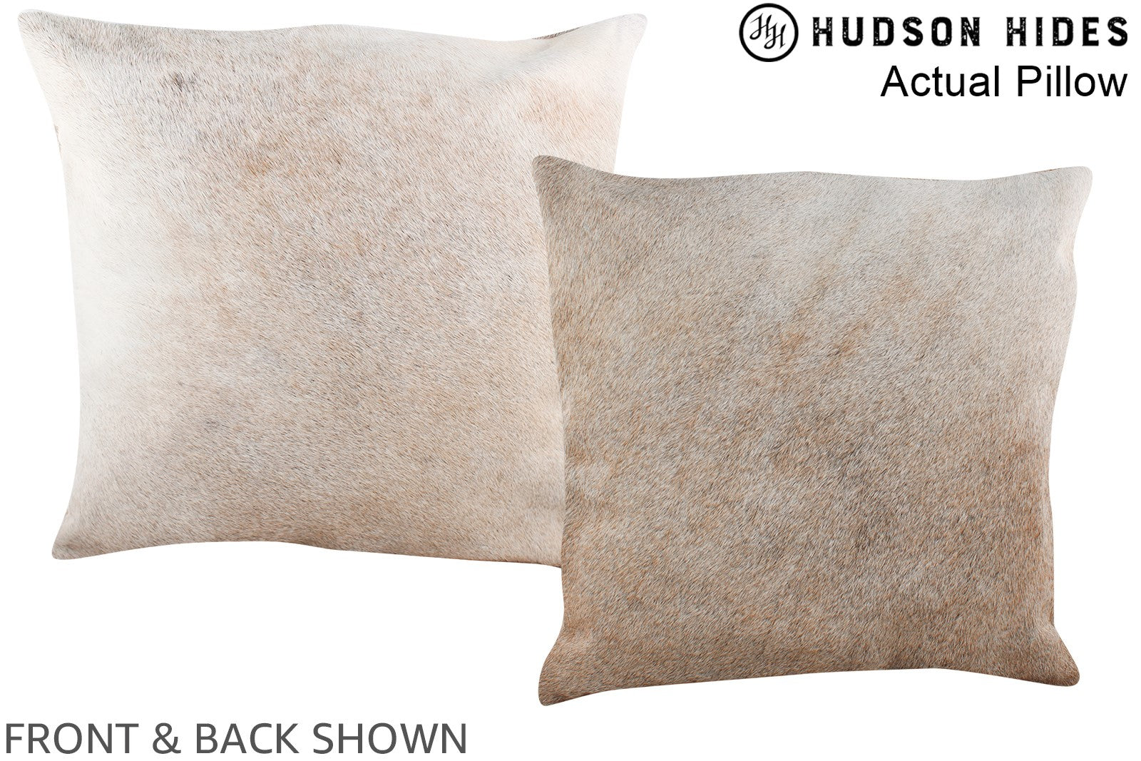 Grey with Beige Cowhide Pillow #A13549