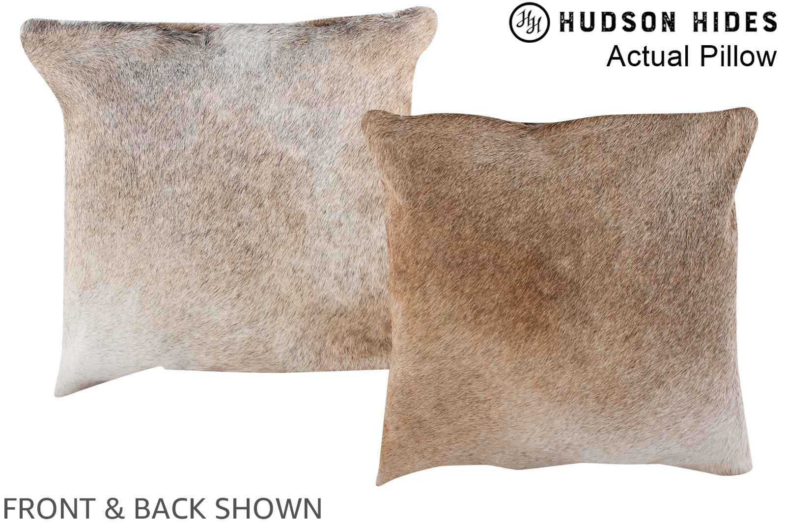 Grey with Beige Cowhide Pillow #A13550