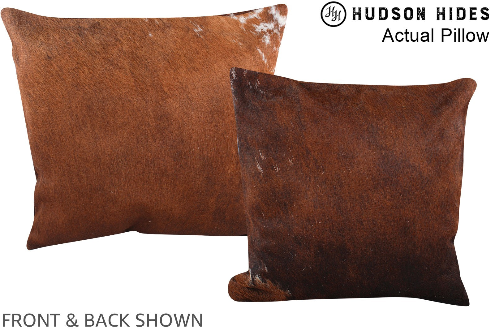 Solid Brown Cowhide Pillow #A13555