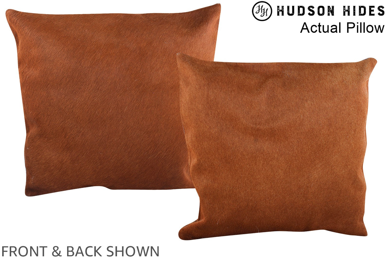 Solid Brown Cowhide Pillow #A13563