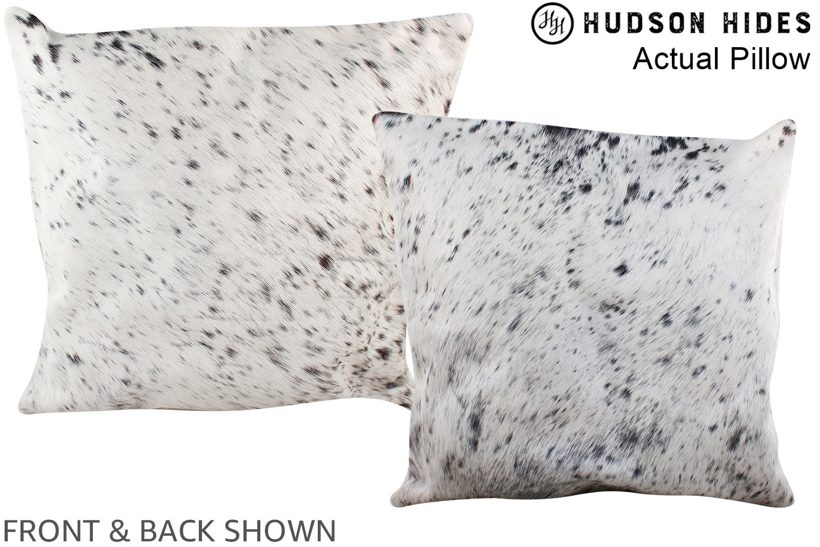 Salt and Pepper Black Cowhide Pillow #A13590