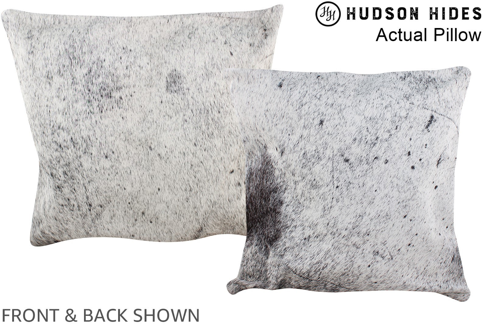 Salt and Pepper Black Cowhide Pillow #A13608