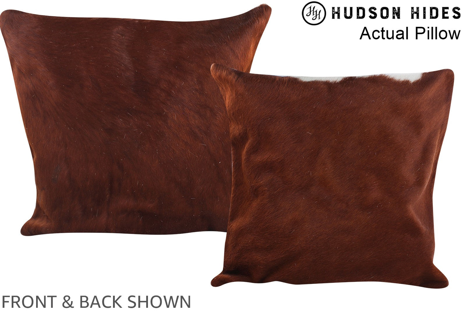 Solid Brown Cowhide Pillow #A13643