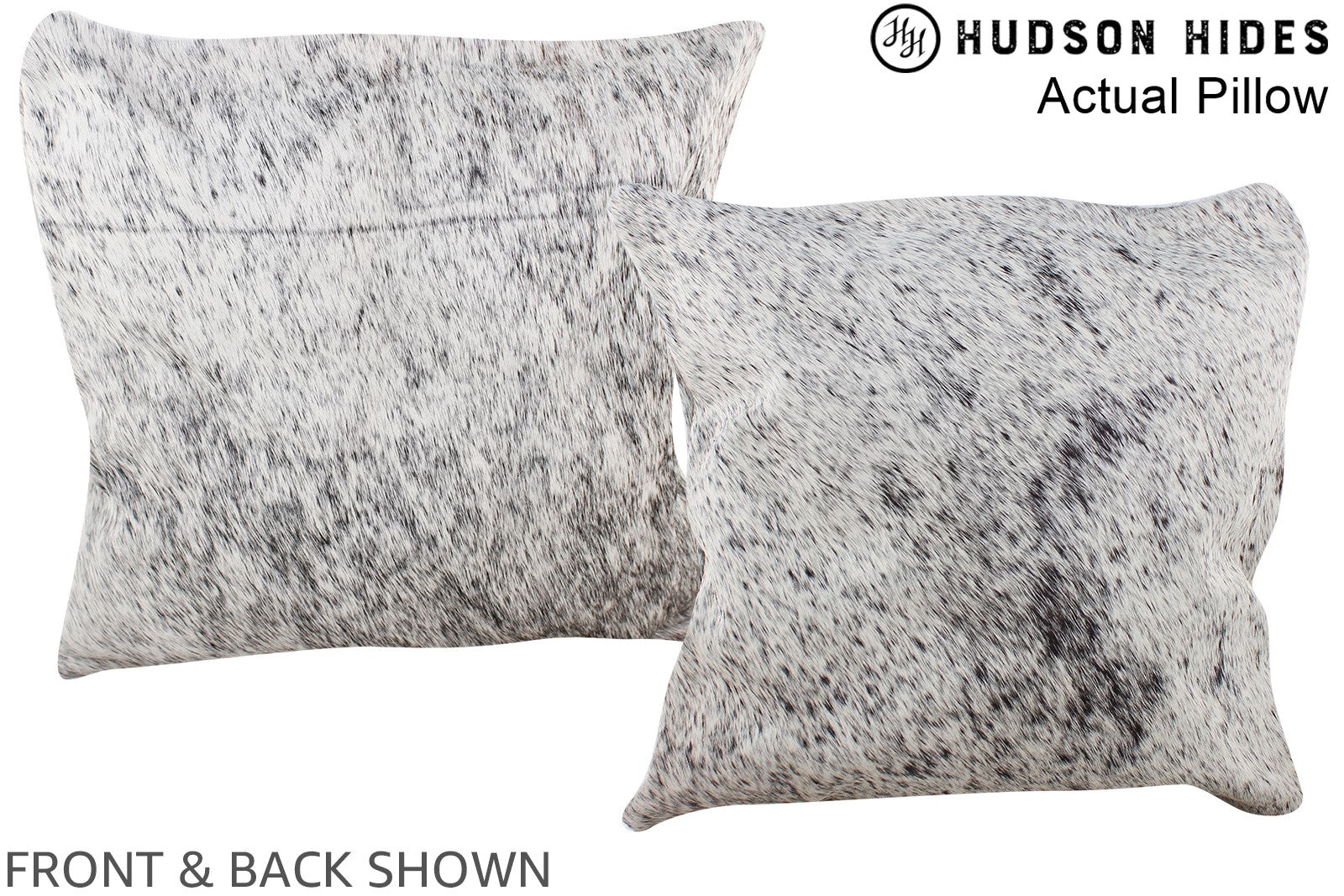 Salt and Pepper Black Cowhide Pillow #A13686