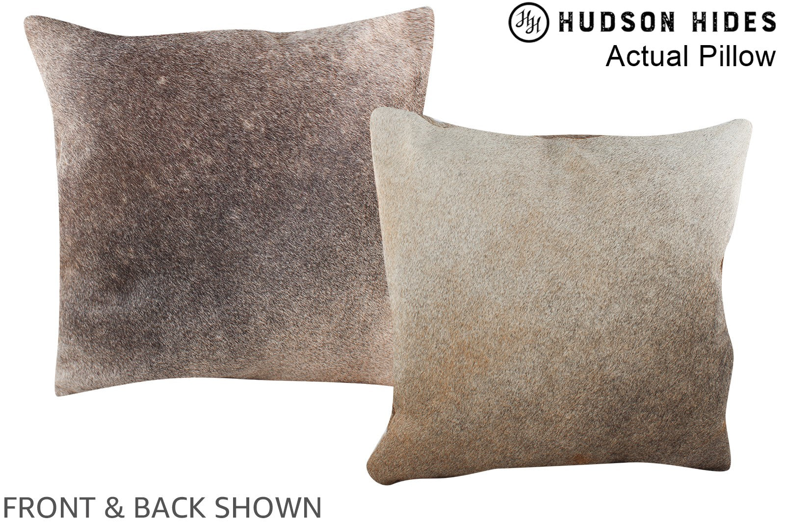 Grey with Beige Cowhide Pillow #A13705