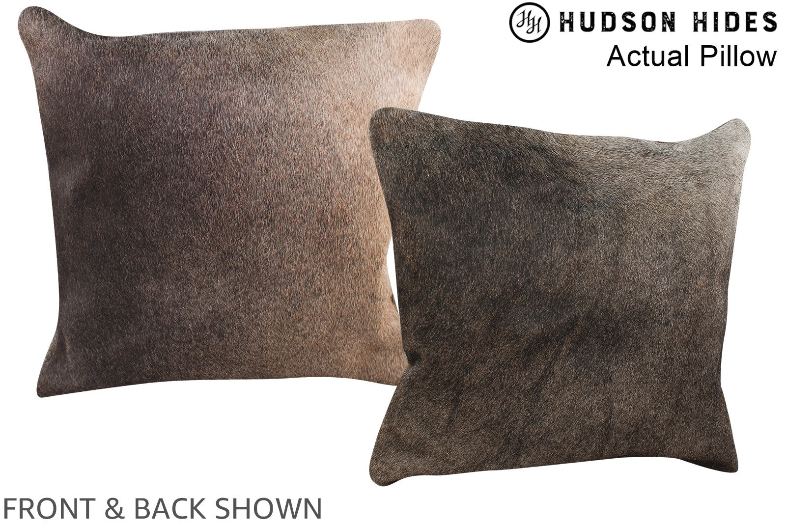 Grey with Beige Cowhide Pillow #A13707