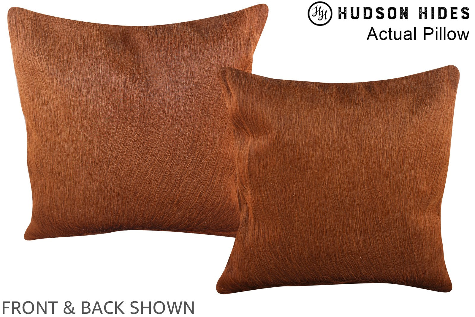 Solid Brown Cowhide Pillow #A13733