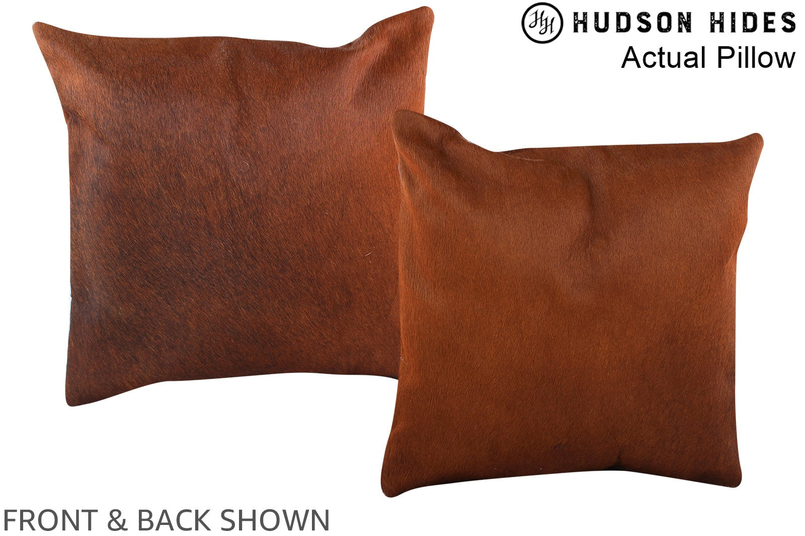 Solid Brown Cowhide Pillow #A13741