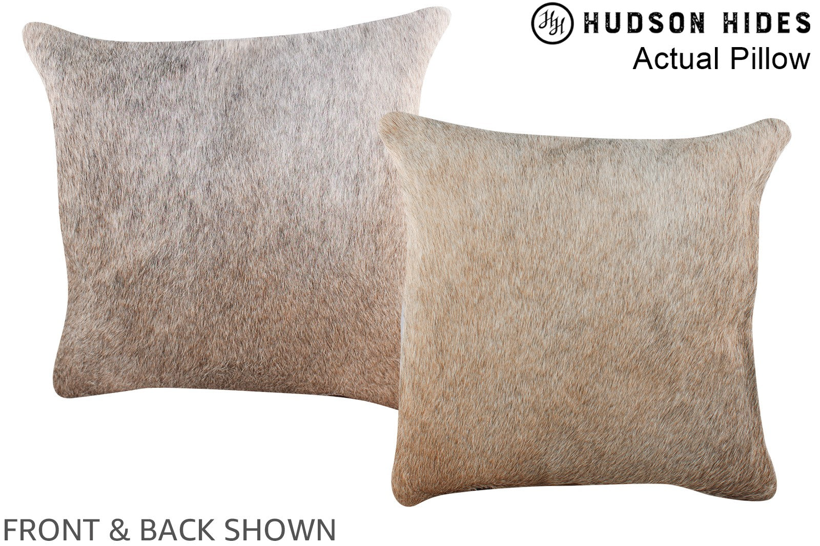 Grey with Beige Cowhide Pillow #A13774