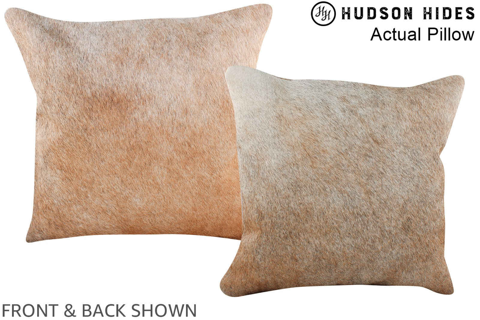 Grey with Beige Cowhide Pillow #A13775