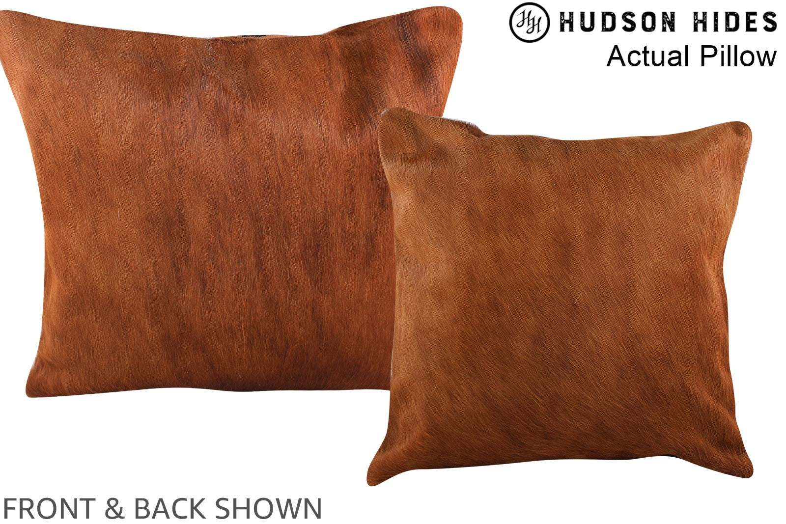 Solid Brown Cowhide Pillow #A13795