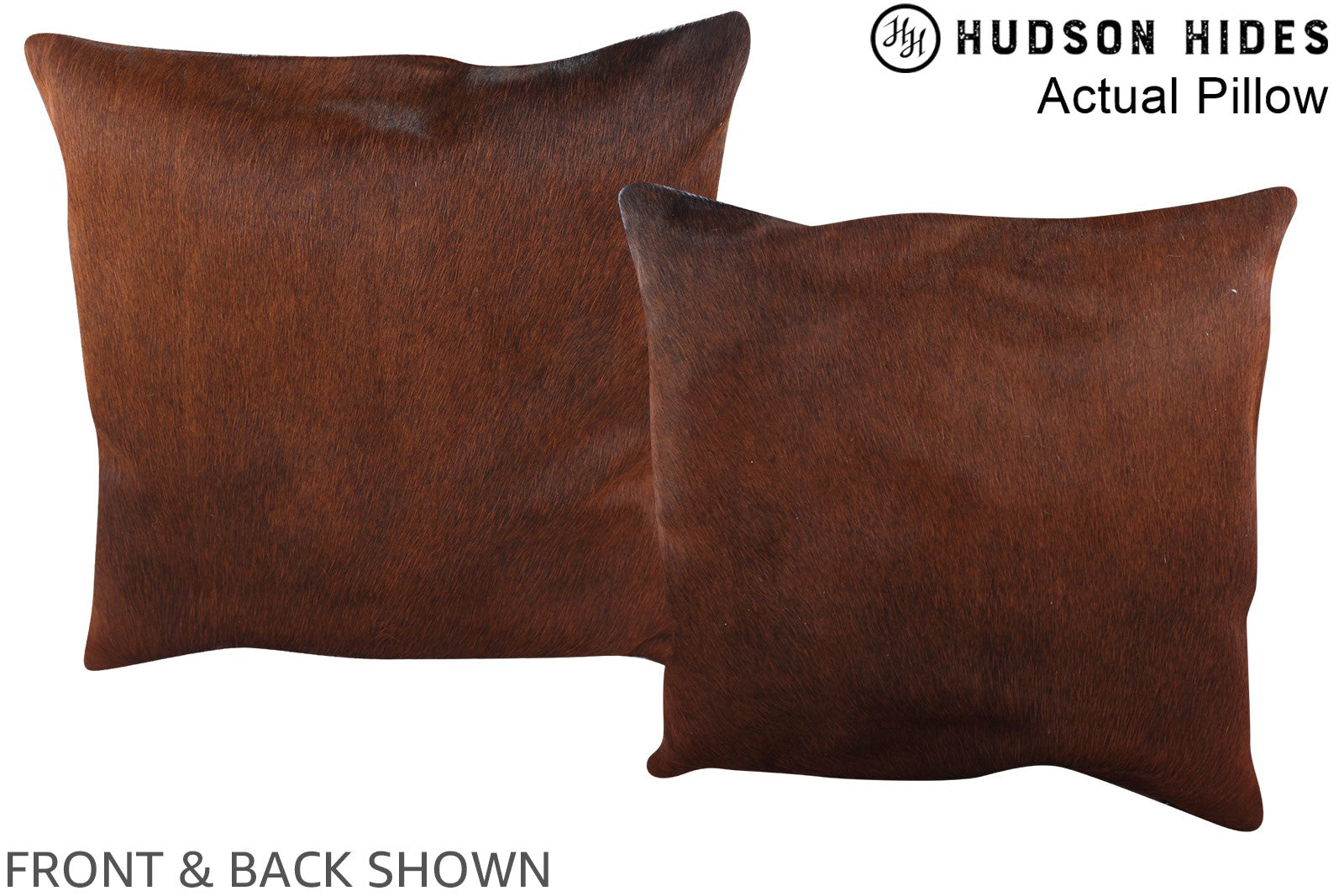 Solid Brown Cowhide Pillow #A13806