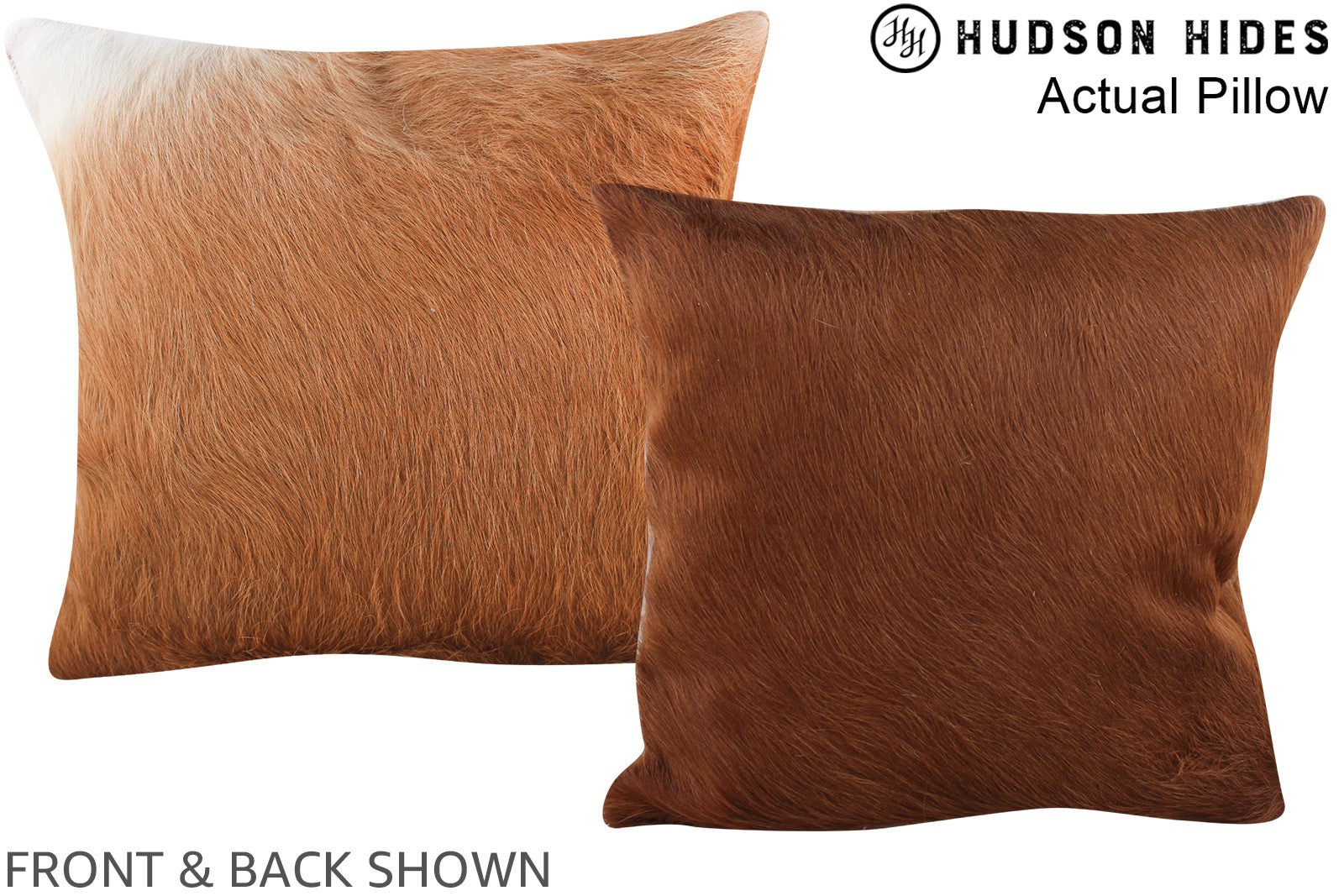 Solid Brown Cowhide Pillow #A13895