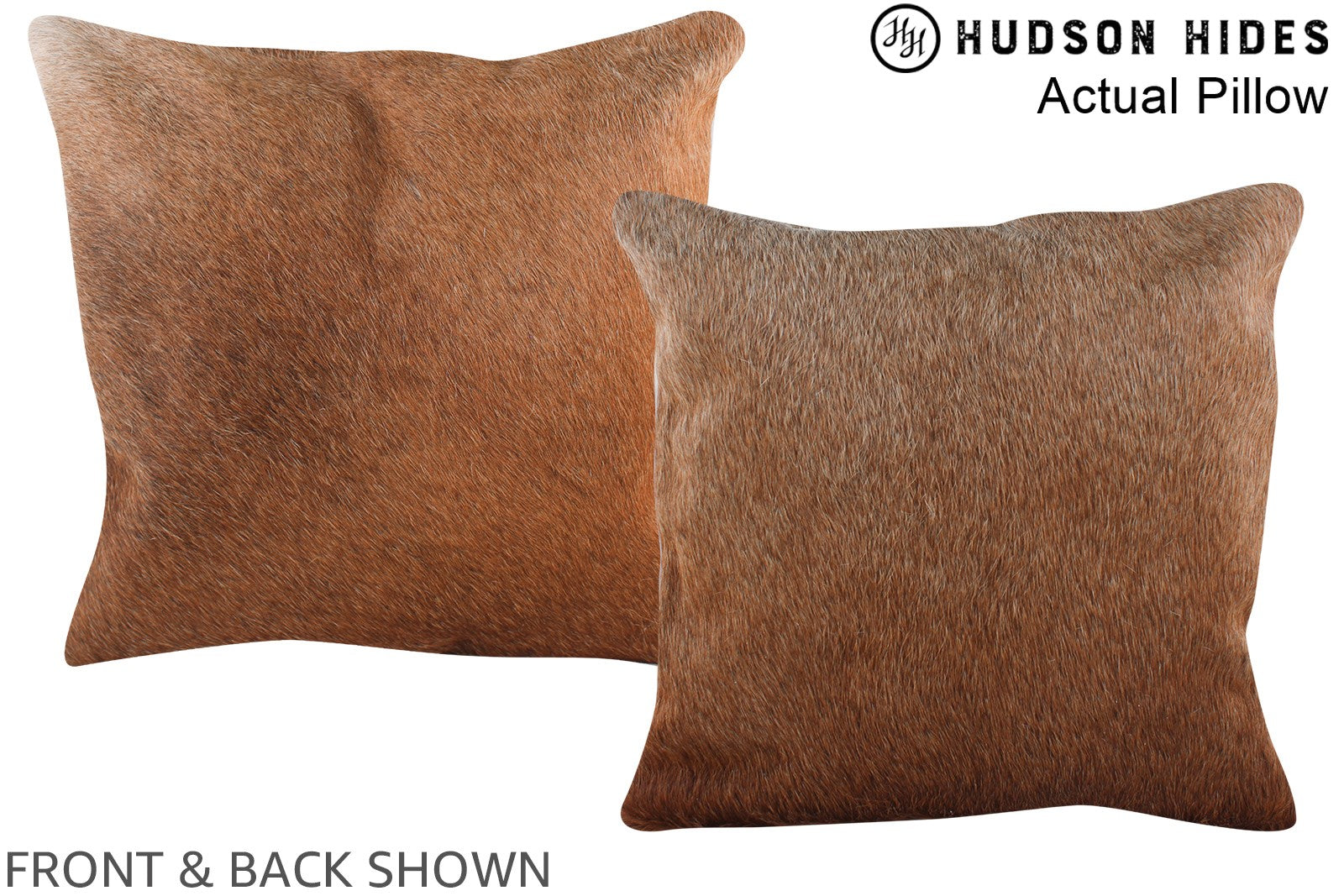 Solid Brown Cowhide Pillow #A13896