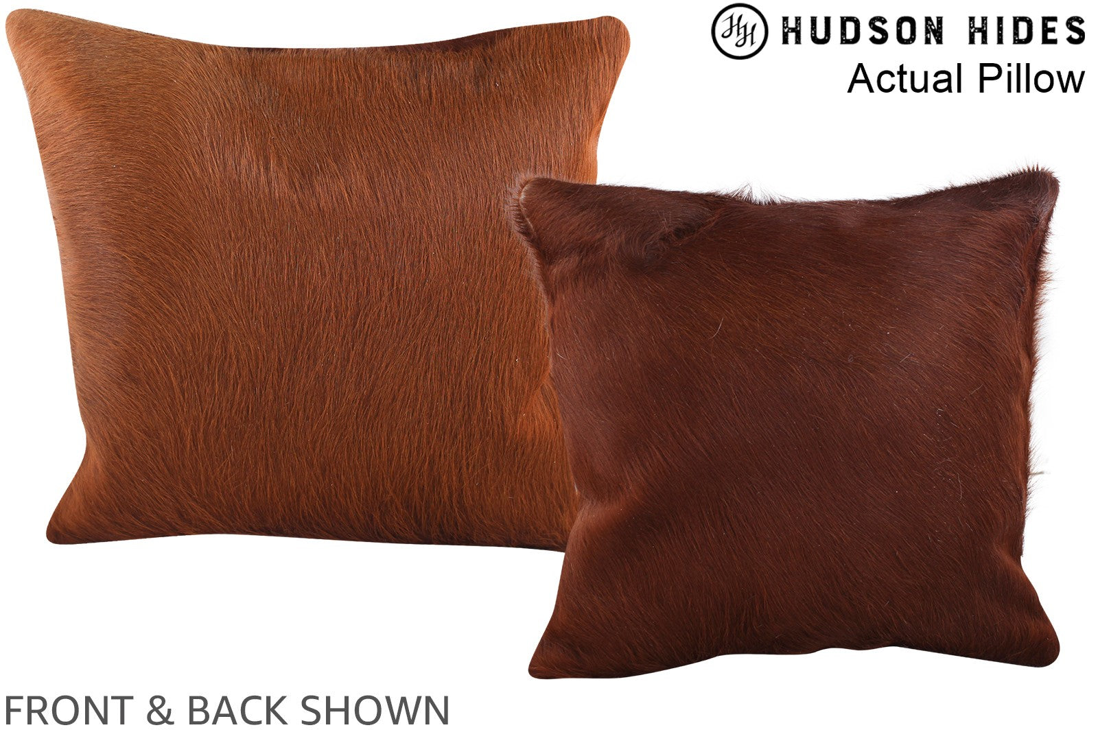 Solid Brown Cowhide Pillow #A13939