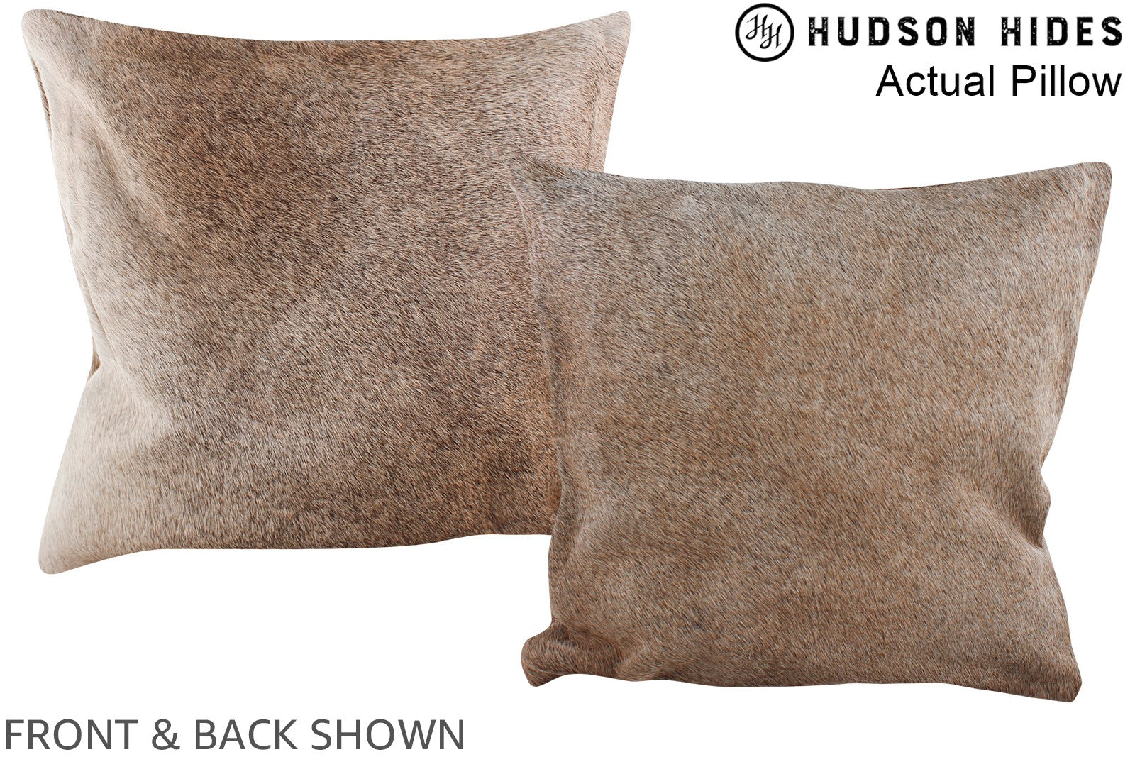 Grey with Beige Cowhide Pillow #A13976