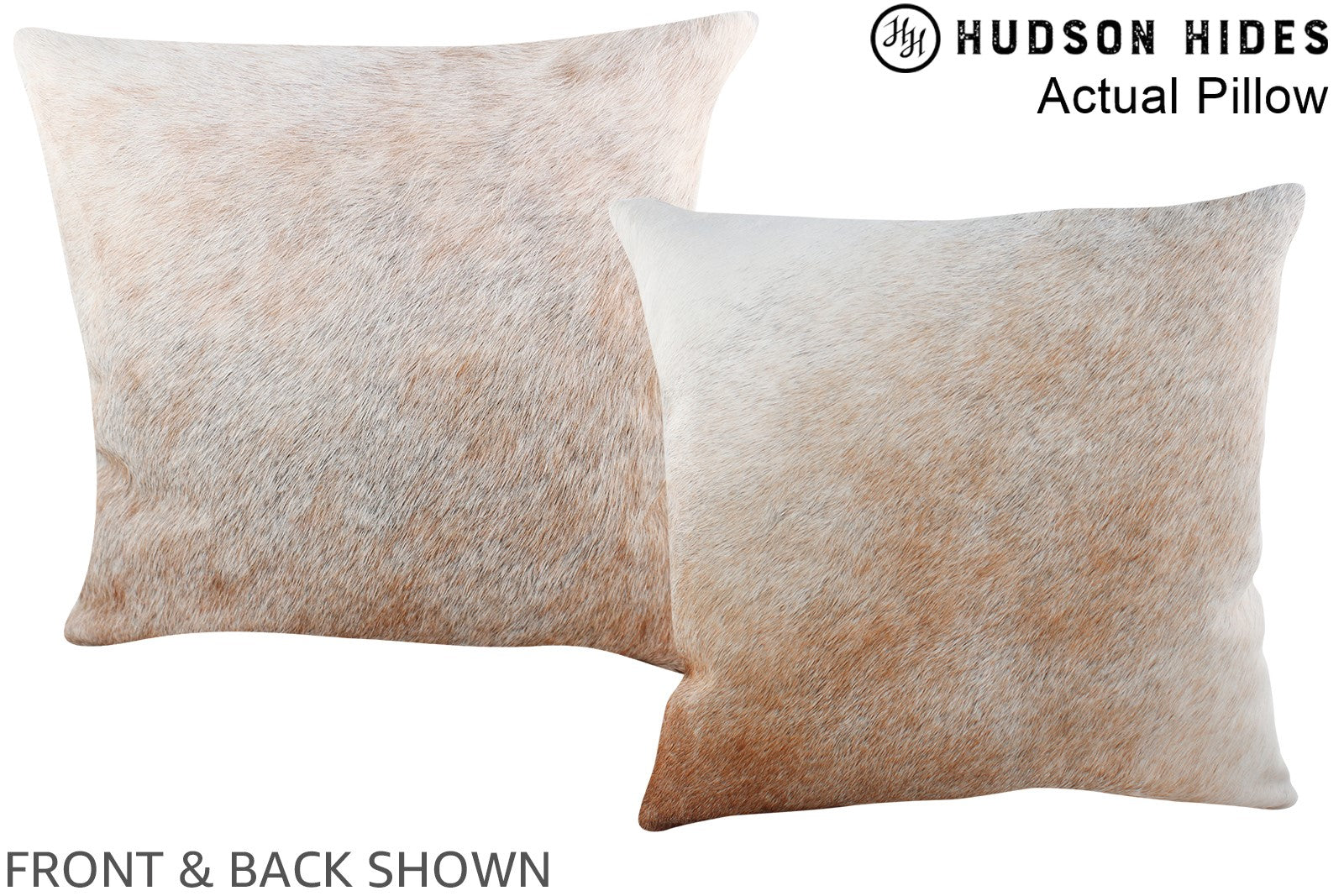 Grey with Beige Cowhide Pillow #A13977