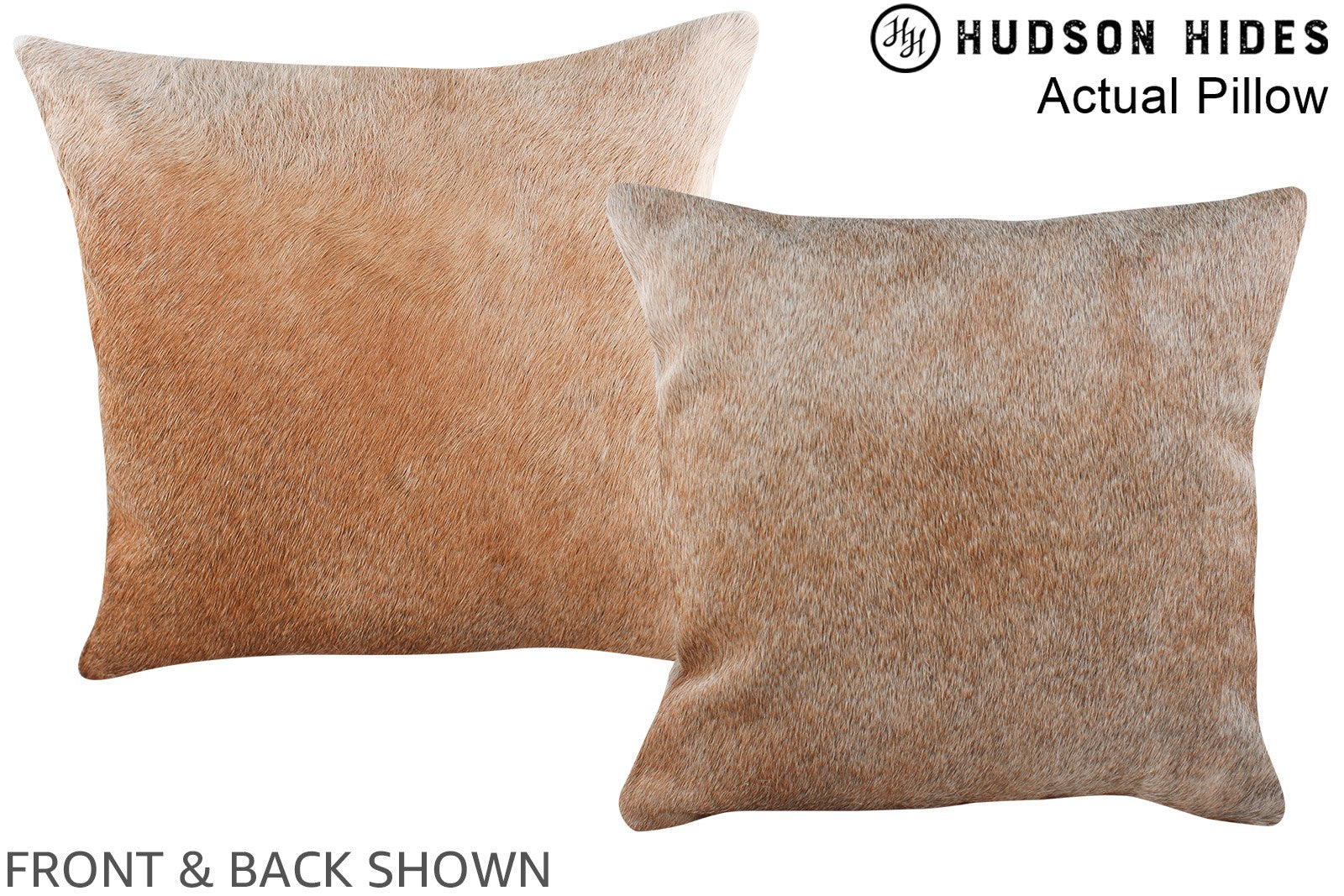 Grey with Beige Cowhide Pillow #A13979