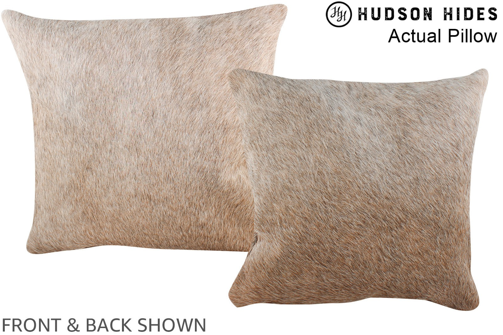 Grey with Beige Cowhide Pillow #A13982