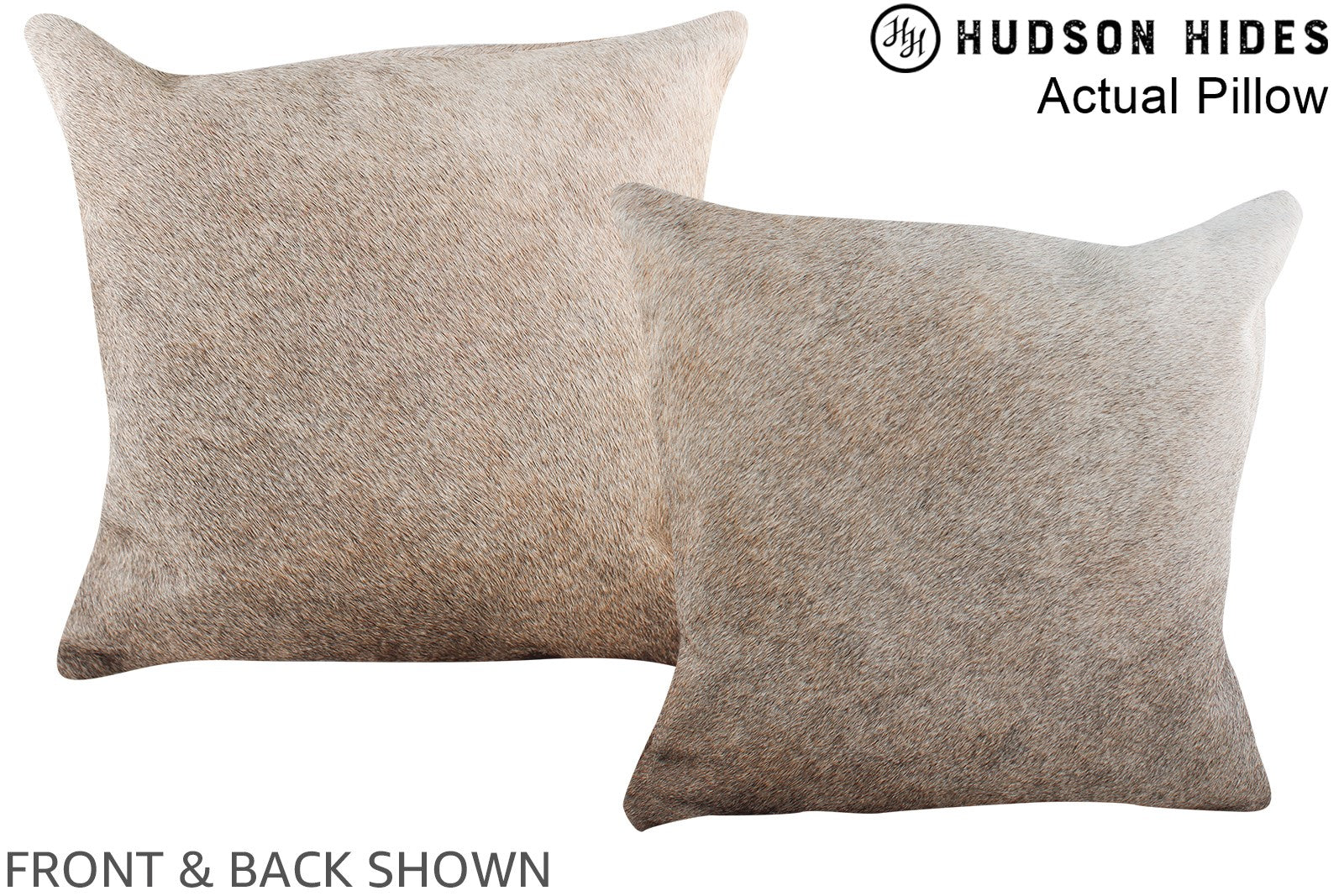 Grey with Beige Cowhide Pillow #A13983