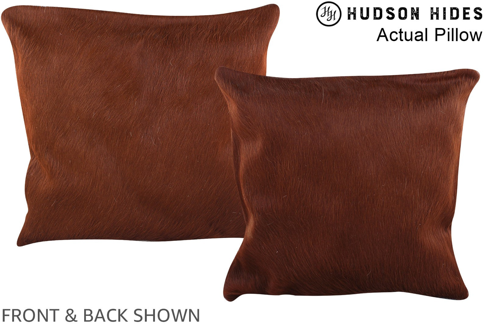 Solid Brown Cowhide Pillow #A13993