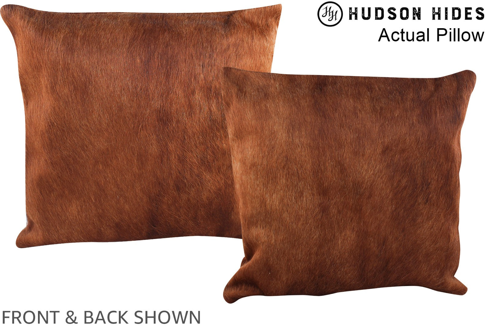 Solid Brown Cowhide Pillow #A14008