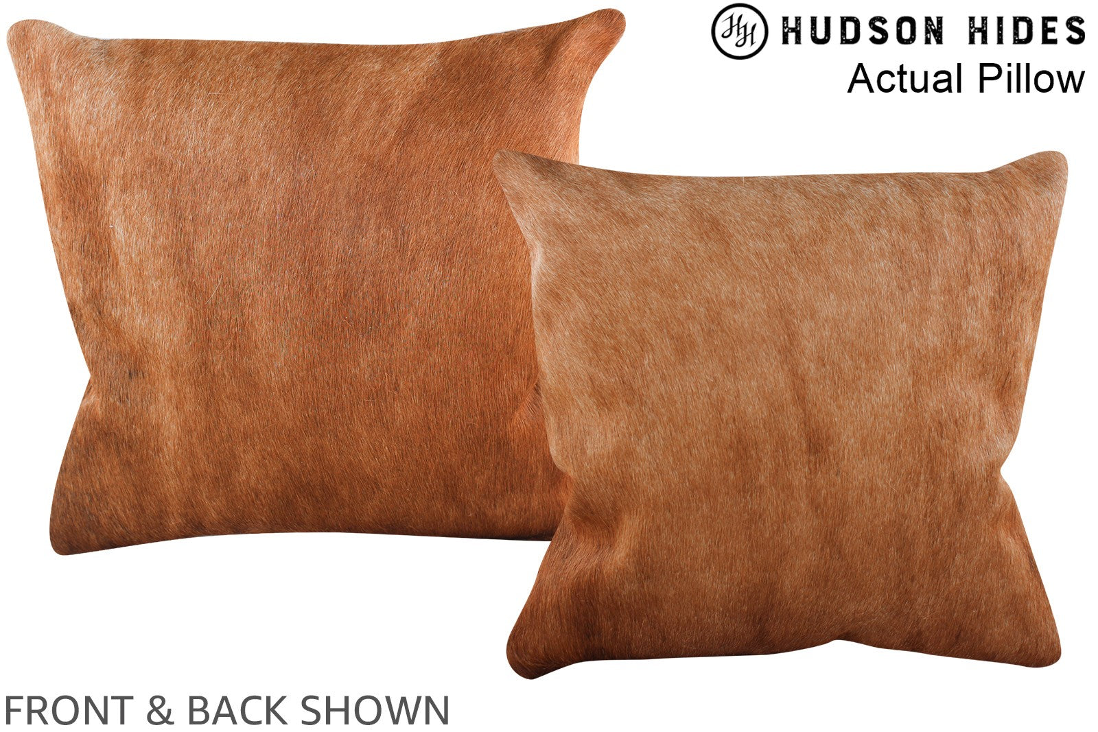 Solid Brown Cowhide Pillow #A14011