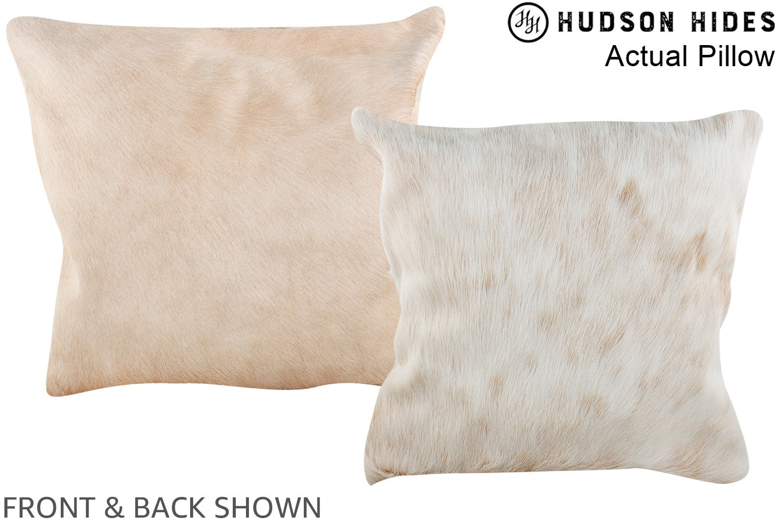 Beige and White Cowhide Pillow #A14013