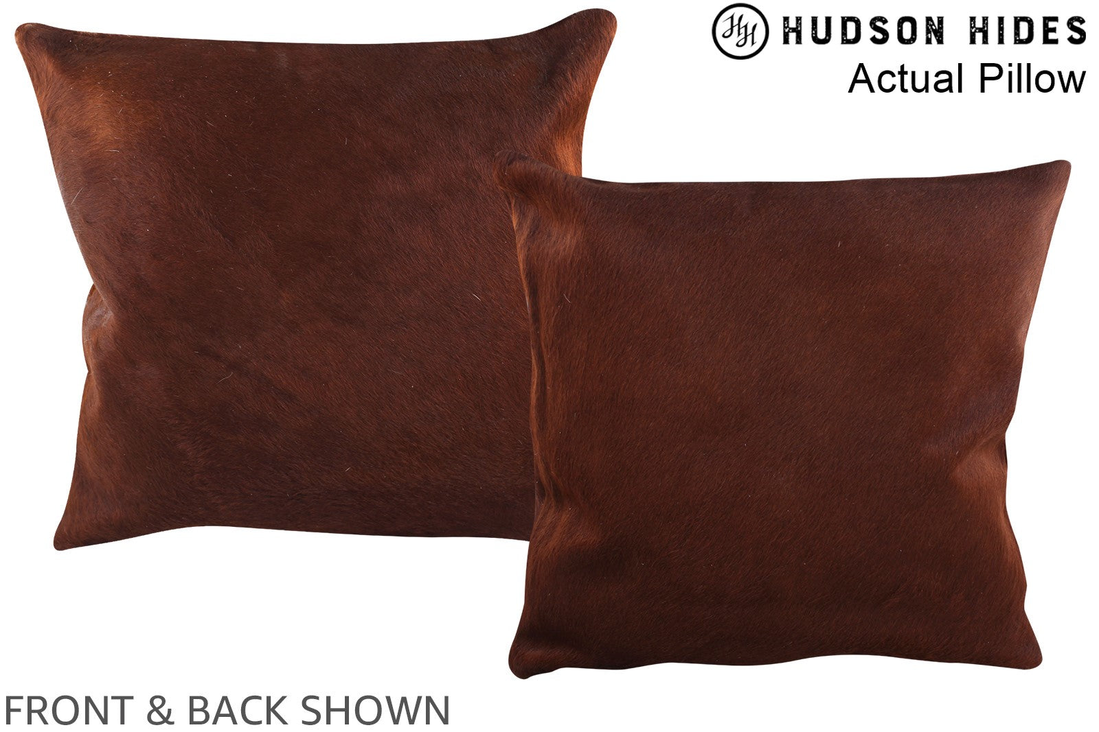 Solid Brown Cowhide Pillow #A14051