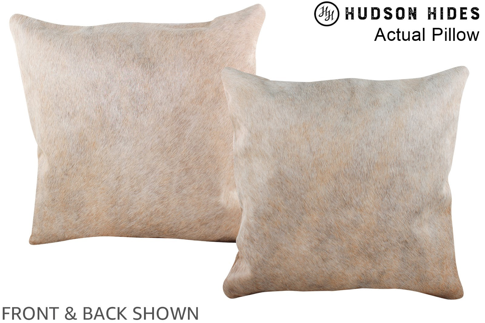 Grey with Beige Cowhide Pillow #A14062