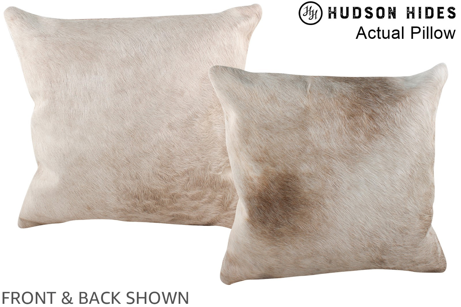 Grey with Beige Cowhide Pillow #A14065