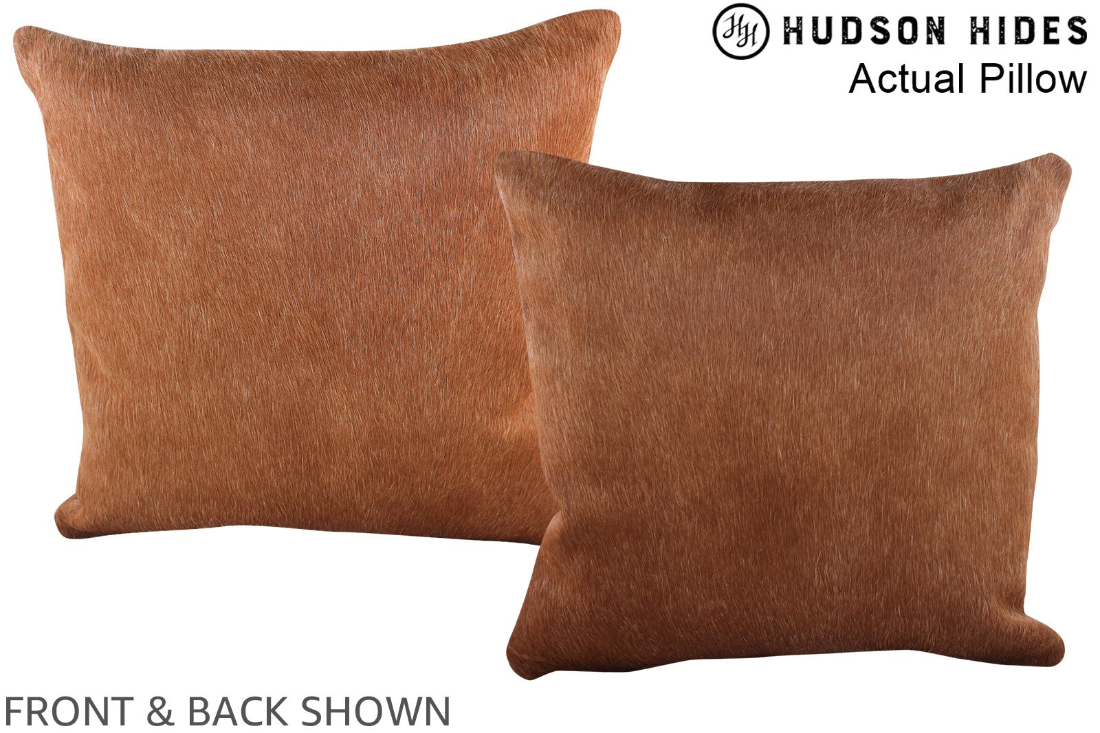 Solid Brown Cowhide Pillow #A14066