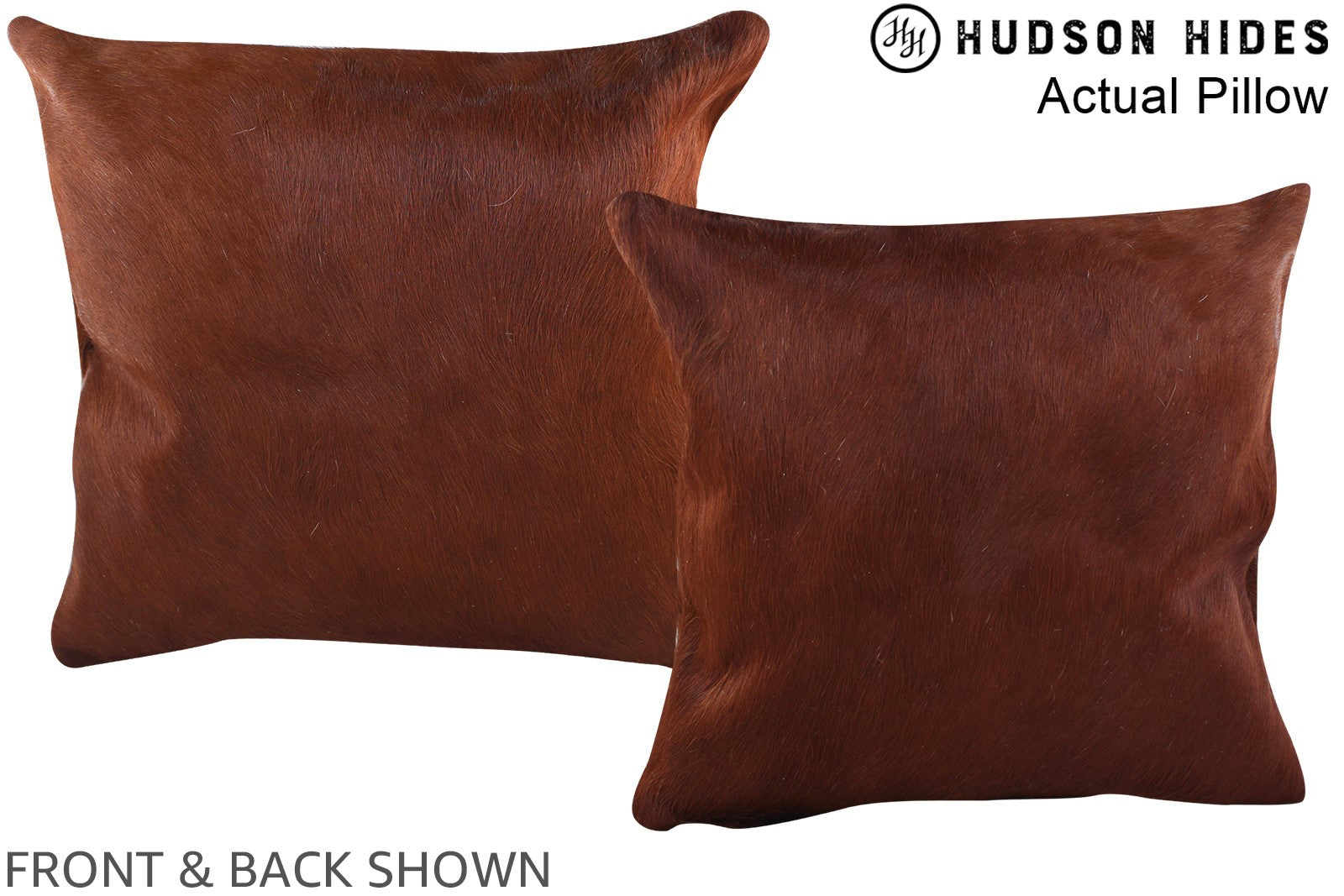 Solid Brown Cowhide Pillow #A14074