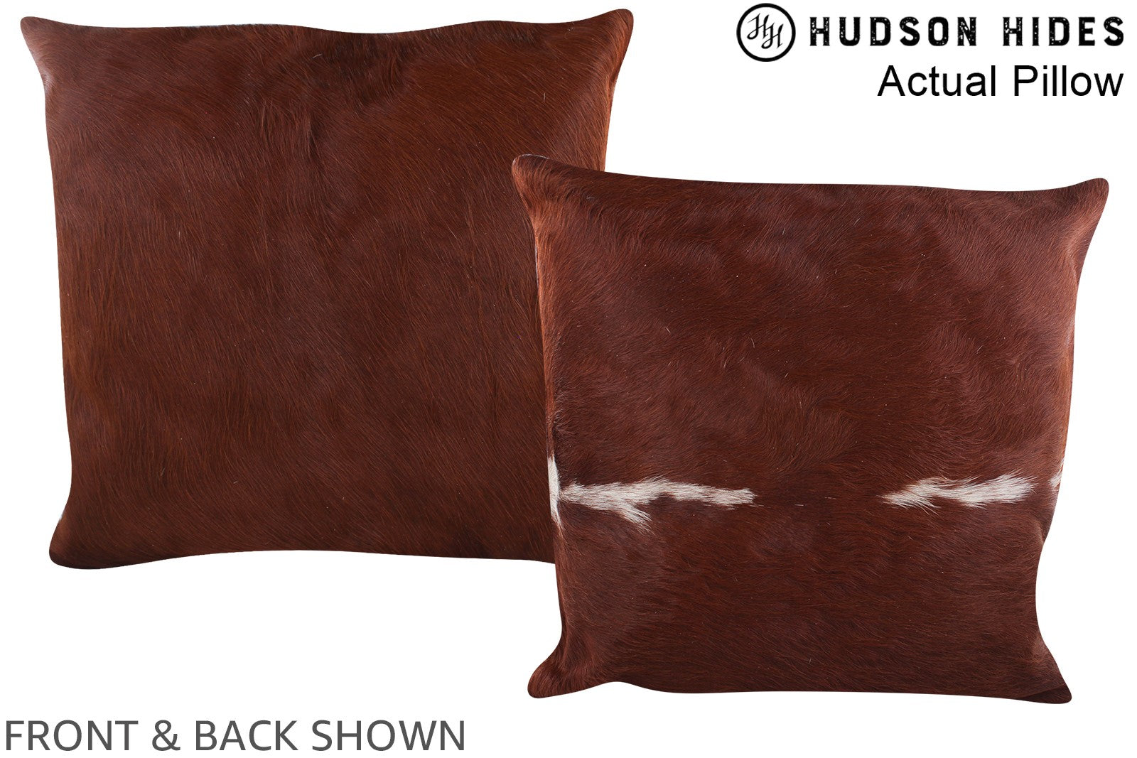 Solid Brown Cowhide Pillow #A14136