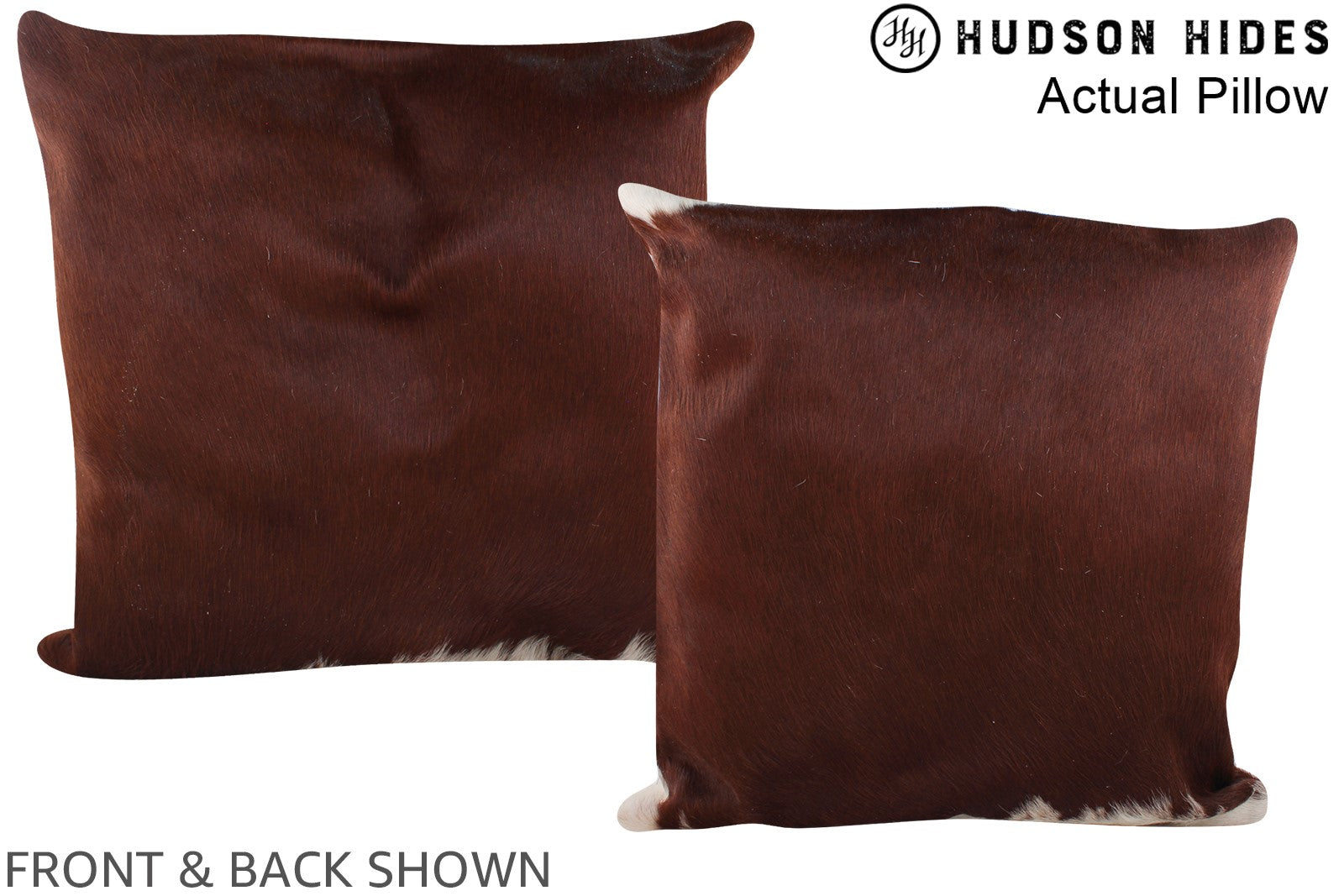 Solid Brown Cowhide Pillow #A14148